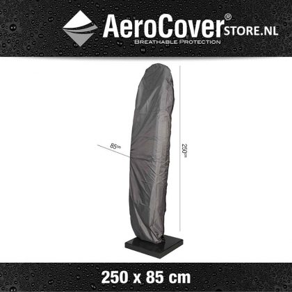 Afdekhoes H250x85 voor zweefparasol met grote gebogen mast